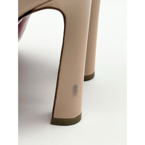 Christian Louboutin Patent & Suede Nude Block Heels Maud 100 Sz EU 37 7 Sample - Picture 9 of 13